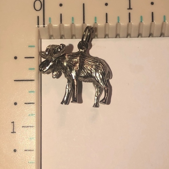 VTG Sterling Silver Canadian Moose Mini Charm Bracelet Charm .7” - Picture 5 of 5